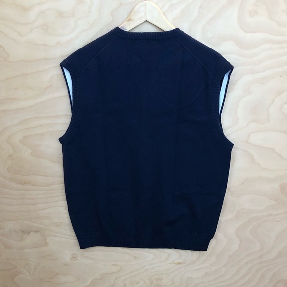 V Neck Navy knit Sweater Vest Mens Size M. - Picture 2 of 7